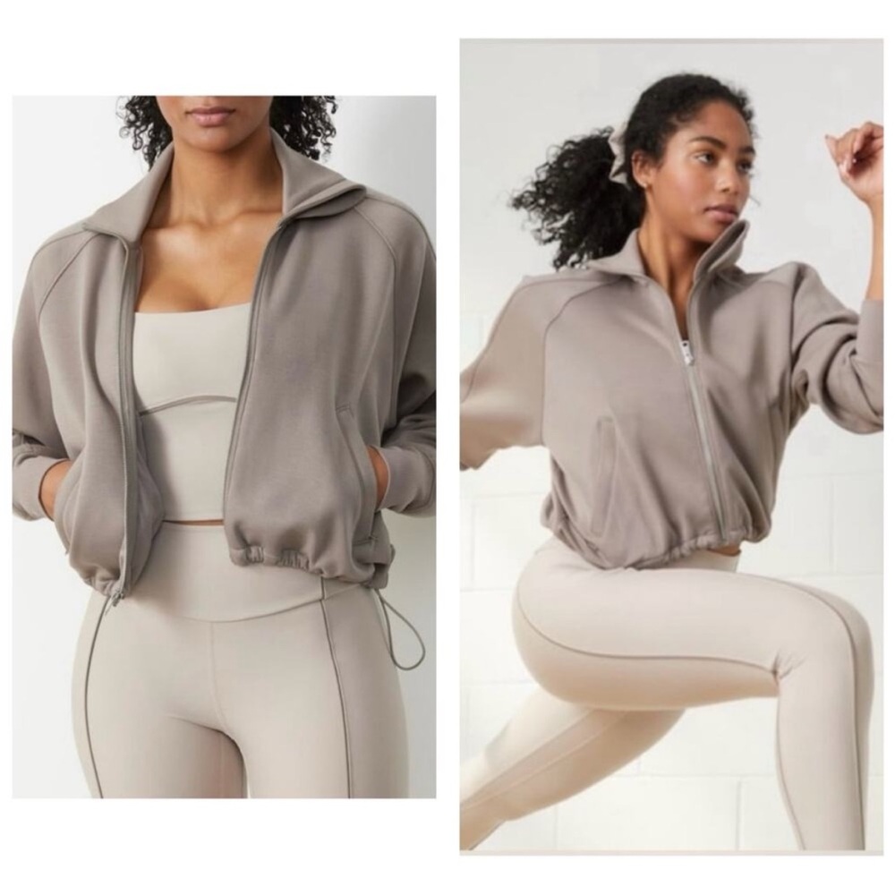 Abercrombie YPB zip jacket drawstring neoknit